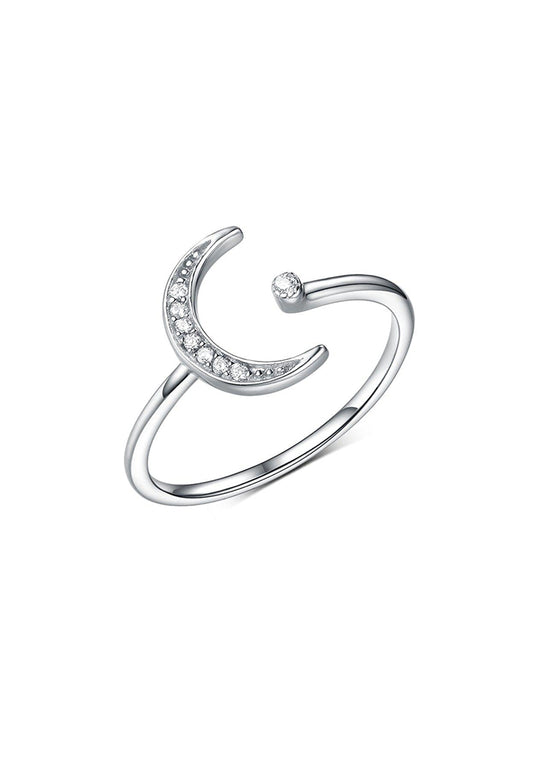 Moon ring. Not adjustable.