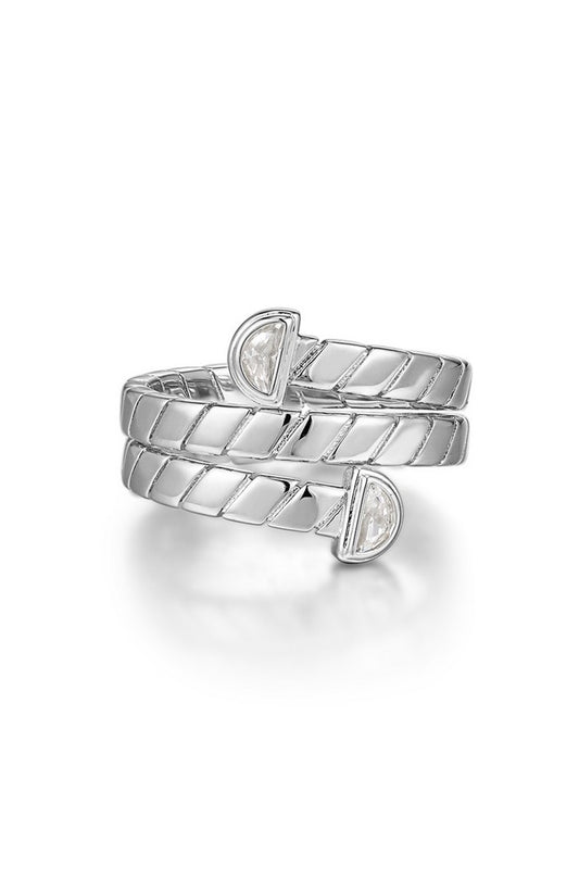Snake Chain Wrap Ring- Silver- Size 7
