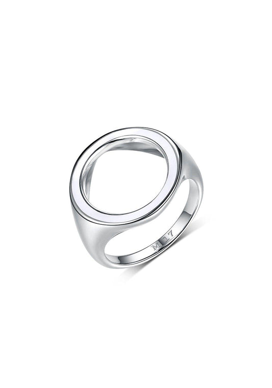 White enamel circle ring
