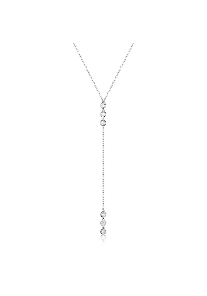 Women's Lariat Necklace with 6 stones - P070