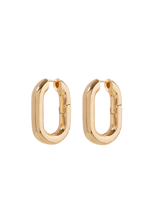 XL Chain Link Hoops-Gold