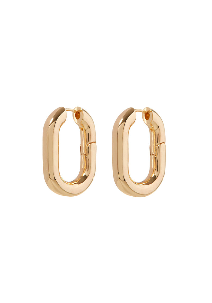 XL Chain Link Hoops-Gold