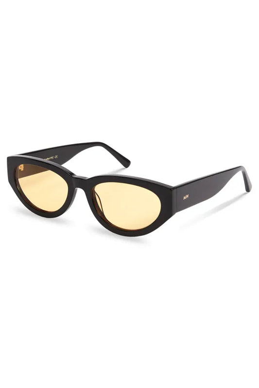 Audrey, oval contoured sunglasses for men and women with yellow lenses UV400 protection