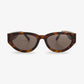 Audrey, oval contured sunglasses for men and women with brown lens UV400 protection