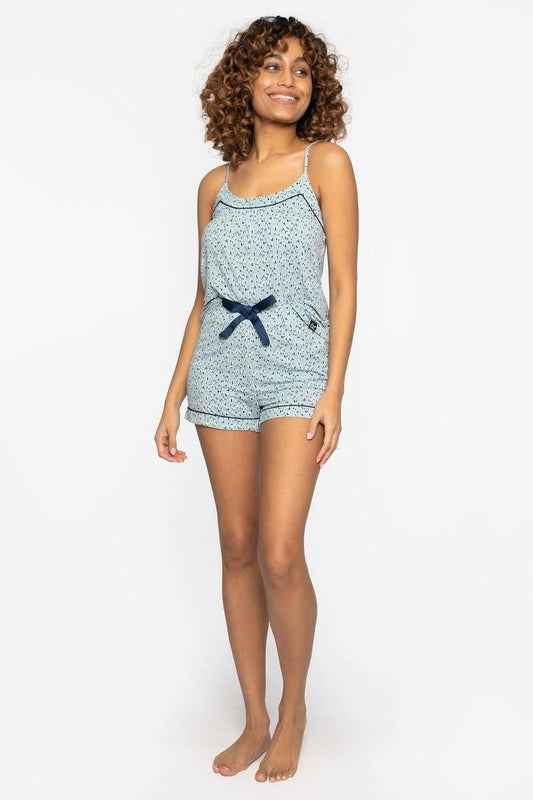 Bamboo Cami Short Pyjama Set in Heart Splash
