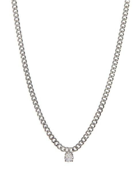Bardot Stud Charm Necklace-Silver