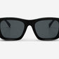 FUTURE, Oval contoured rectangular sunglasses for women and men grey lens UV400 protection