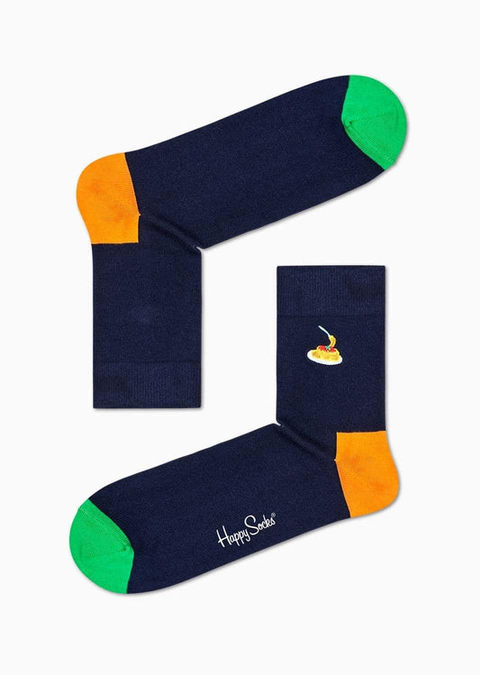 Embroidery Pasta 1/2 Crew Sock Size 36-40