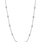 Bezel Charm Beaded Necklace-Silver