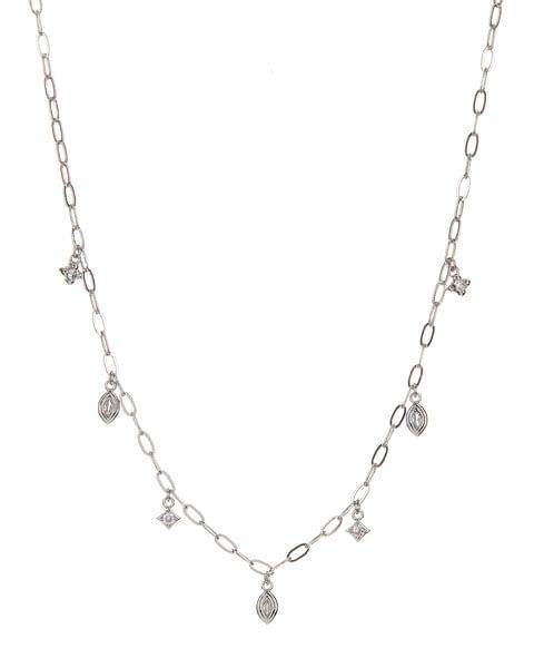 Bezel Charm Shaker Necklace-Silver