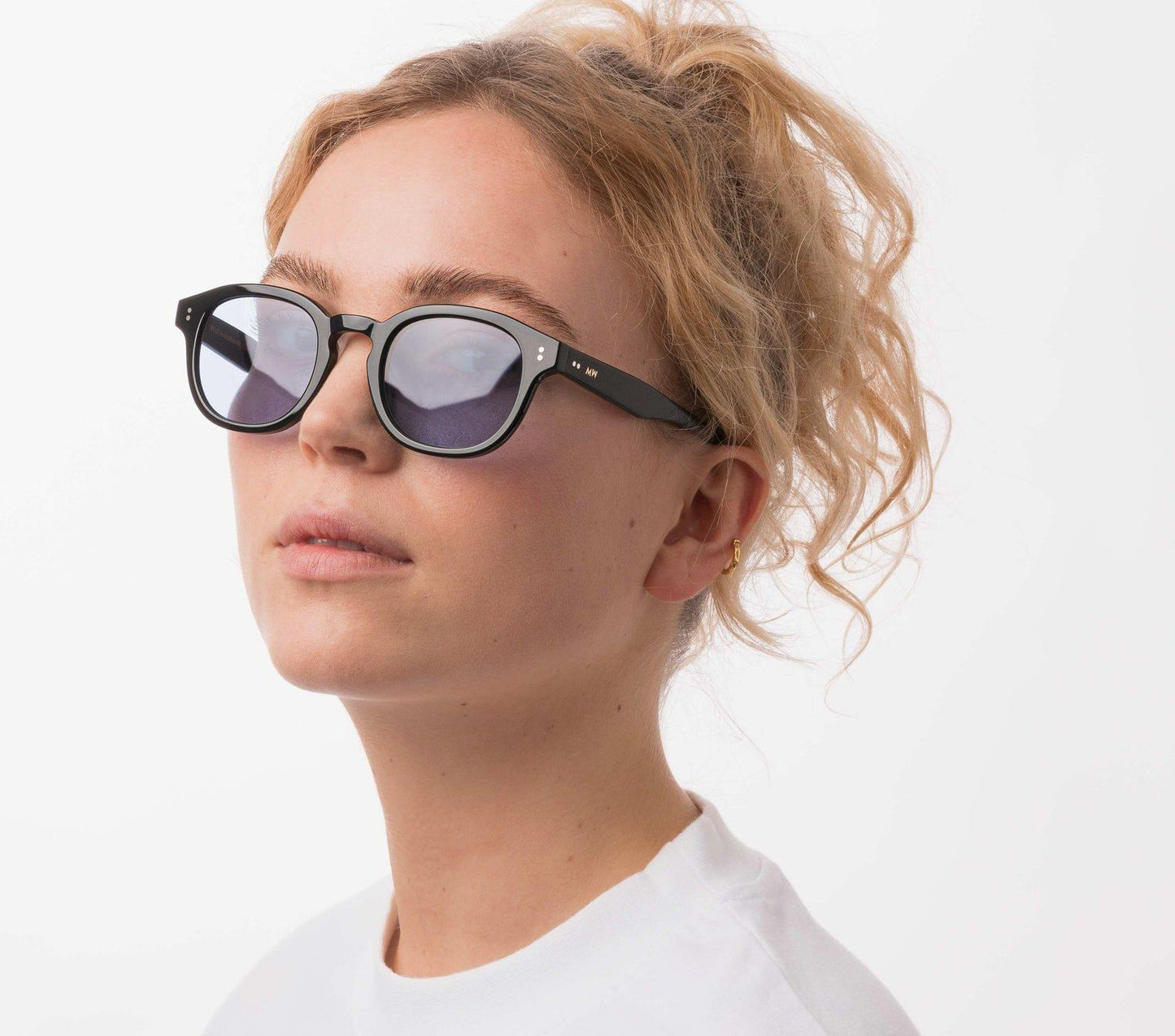 Bille Rose, Round sunglasses for men and women blue lens UV400 protection