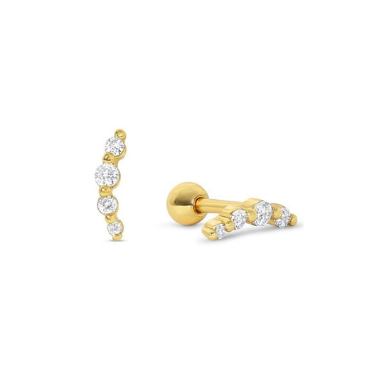 Blossom Barbell Studs - Gold
