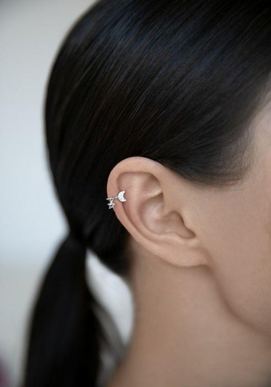 Moon earcuff with CZ