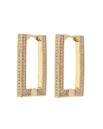Pave Boxer Hoops-Gold
