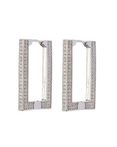 Pave Boxer Hoops-Silver