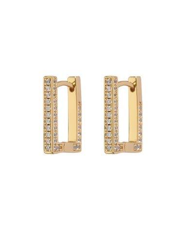 Pave Mini Boxer Hoops-Gold