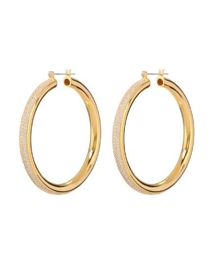 Pave Stripe Amalfi Hoops-Gold