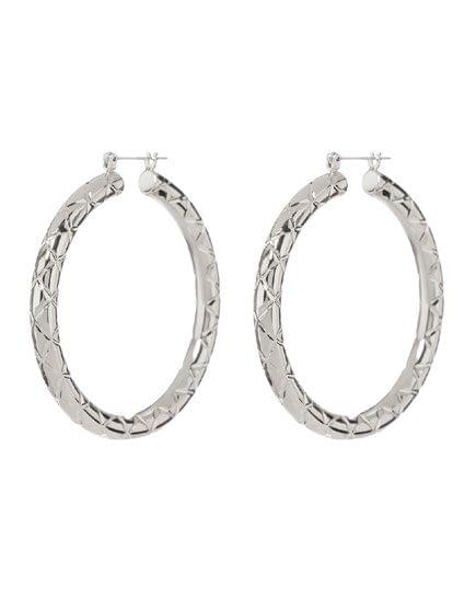 Quilted Amalfi Hoops-Silver