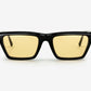 Corey, Rectangular sunglasses for men and women yellow lens UV400 protection