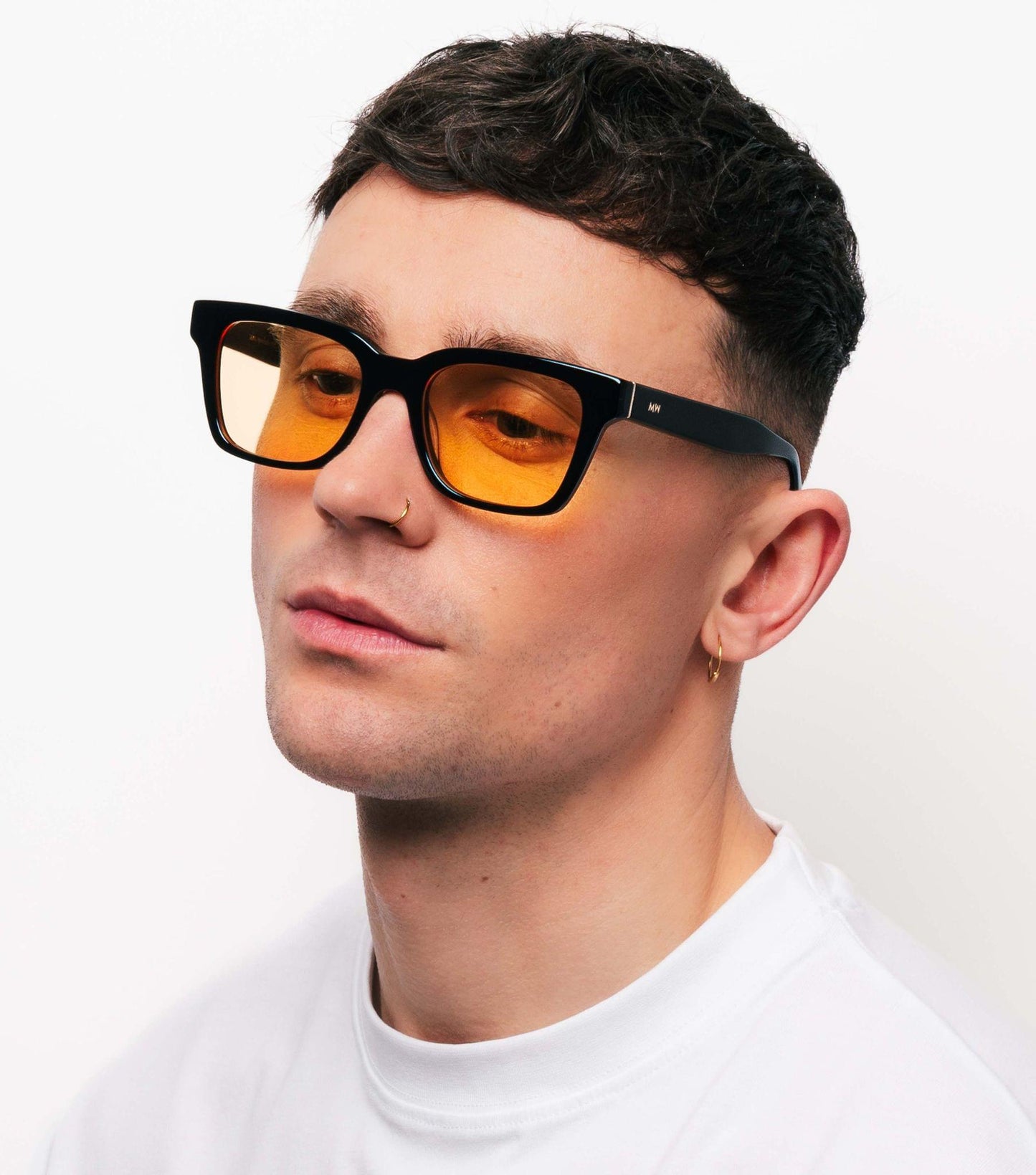 Dean, Rectangular sunglasses for men and women yellow lens UV400 protection