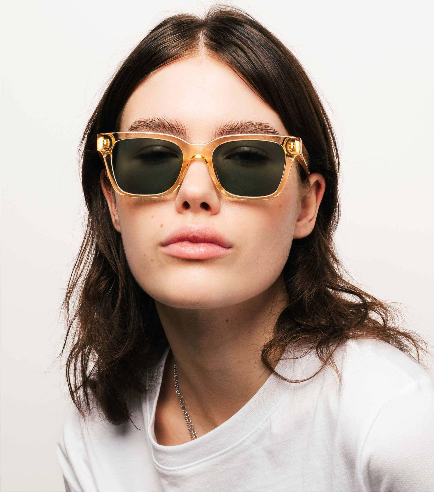 Dean, Rectangular sunglasses for men and women green lens UV400 protection