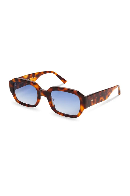 Downey, Geometric sunglasses for men and women blue lens UV400 protection