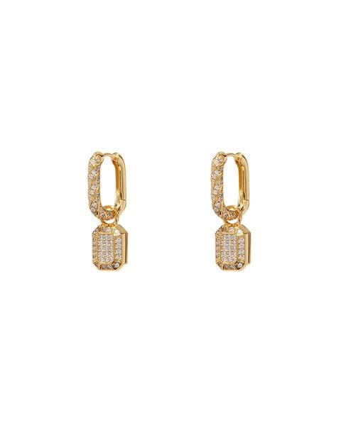 Faceted Diamond Huggies-Gold