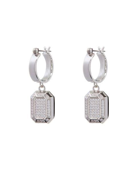 LUV AJ Faceted Diamond Statement- Silver