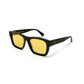 FUTURE, Oval contoured rectangular sunglasses for women and men yellow lens UV400 protection