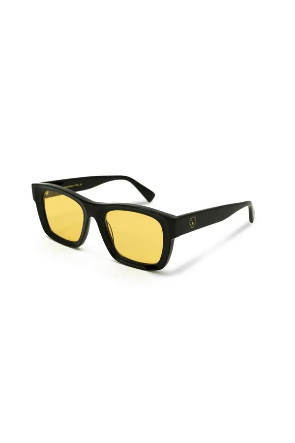 FUTURE, Oval contoured rectangular sunglasses for women and men yellow lens UV400 protection