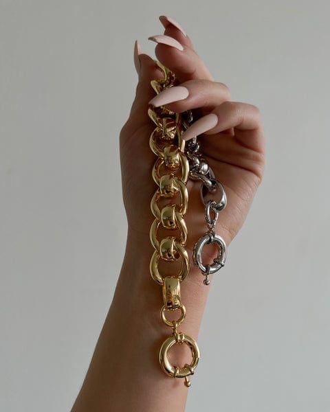 Lola Oversized Chain Bracelet-Silver