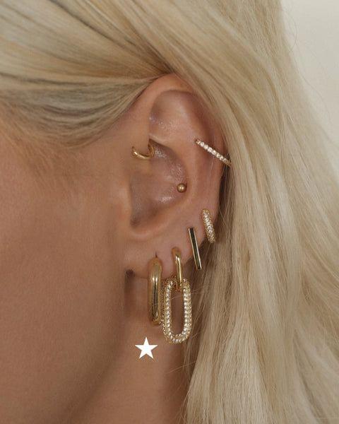 XL Chain Link Hoops-Gold