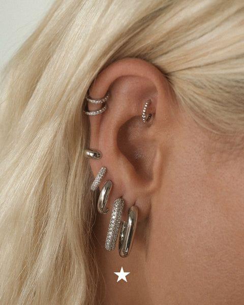 XL Chain Link Hoops-Silver