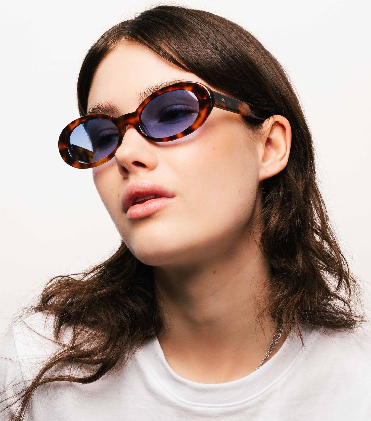 Kurt, oval sunglasses for men and women blue lens UV400 protection