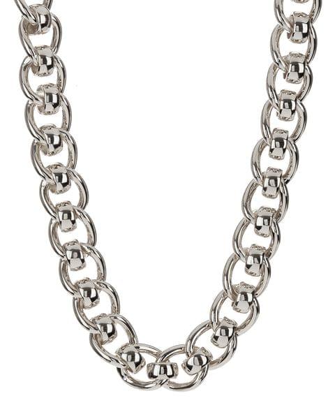 Lola Oversized Chain Necklace-Silver