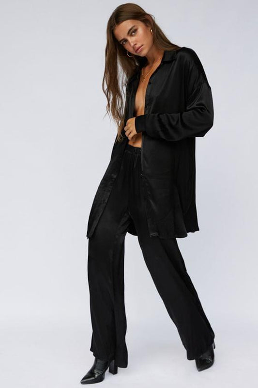 SNDYS Marta Satin Pant - Black