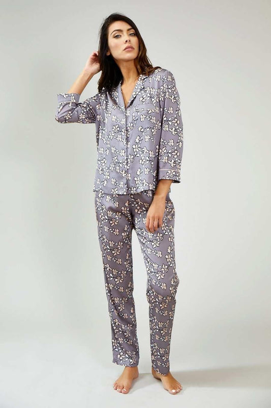 Mix and Match Floral Shirt in Dove Grey (Shirt only)