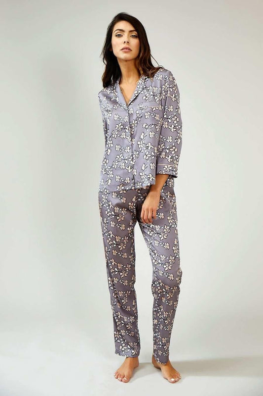Mix and Match Floral Trousers Grey