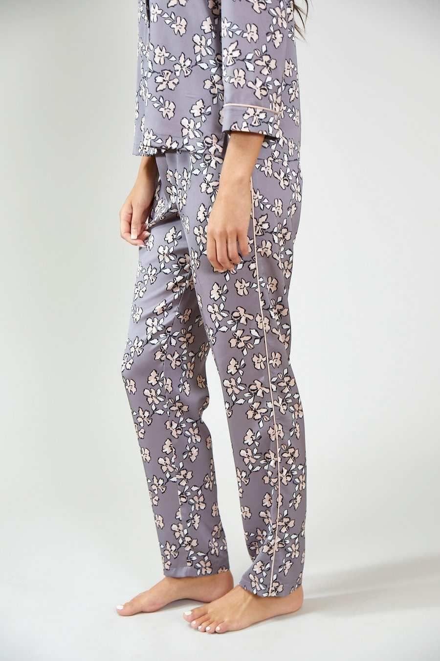 Mix and Match Floral Trousers Grey