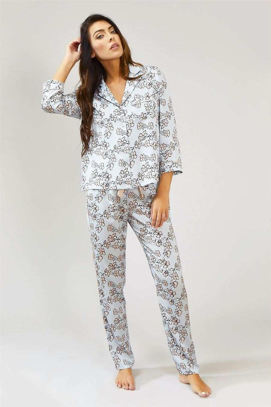 Mix and Match Floral Trousers Blue