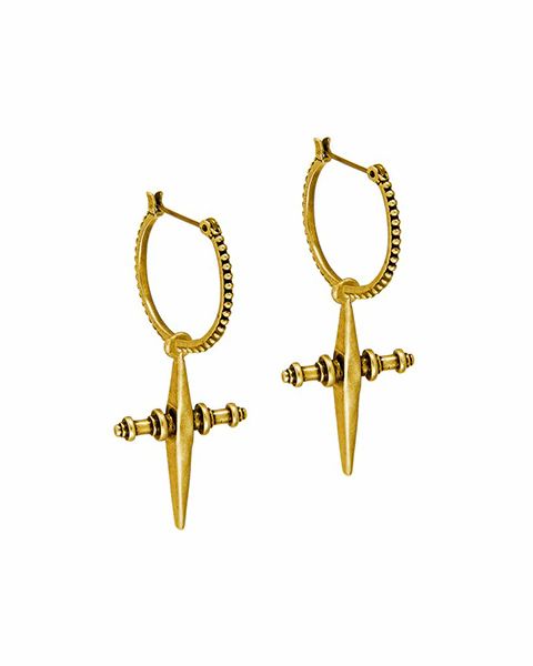 Cross Hoops-Gold