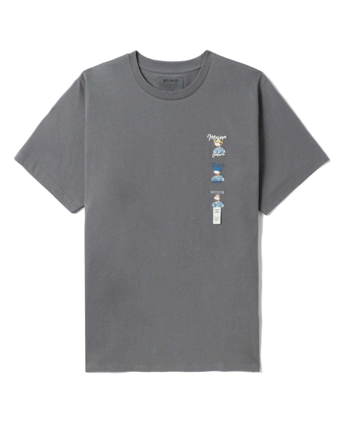 Men's Van Gogh Print T-shirt in Dark Grey