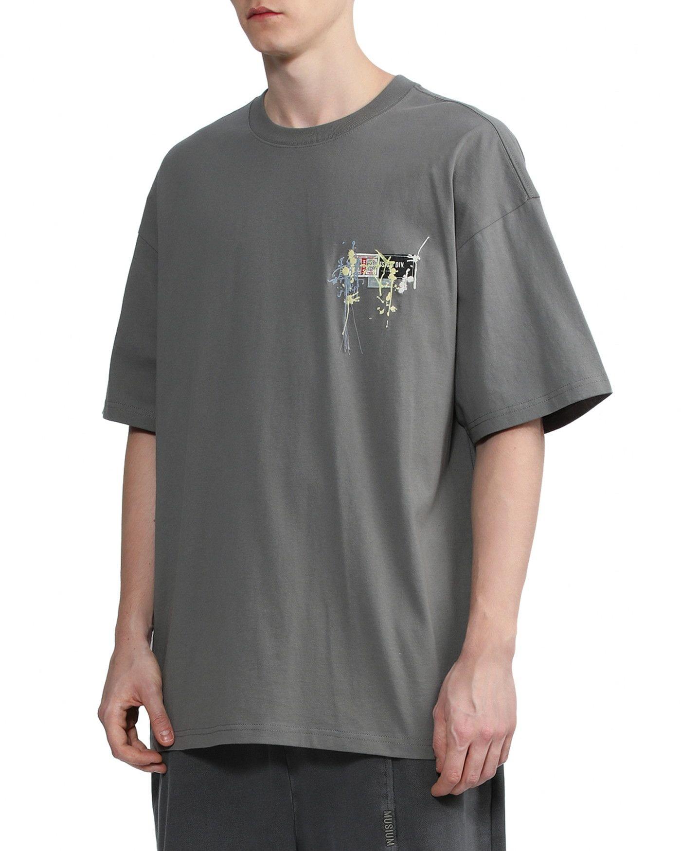 Men's Patch T-shirt in Dark Grey