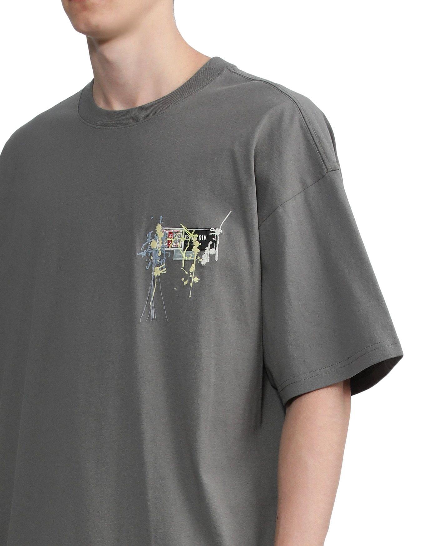 Men's Patch T-shirt in Dark Grey