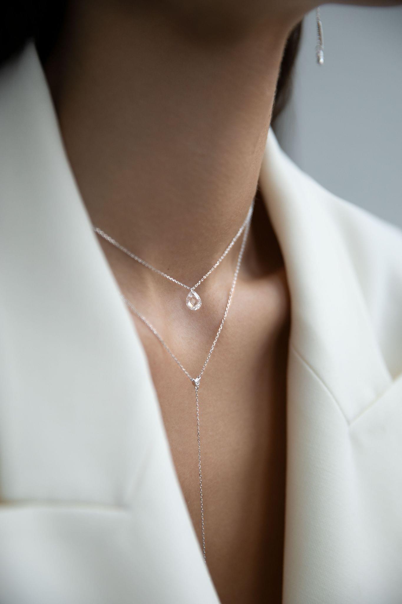 Women's Classic and Thin Lariat Necklace - P001