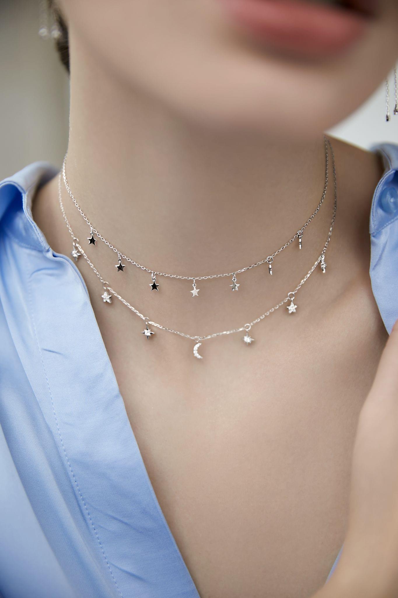 Women's 7 Mini Stars Necklace - P033