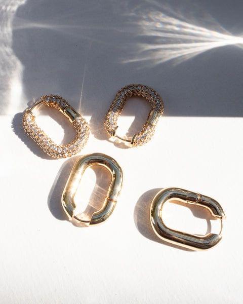 XL Chain Link Hoops-Gold