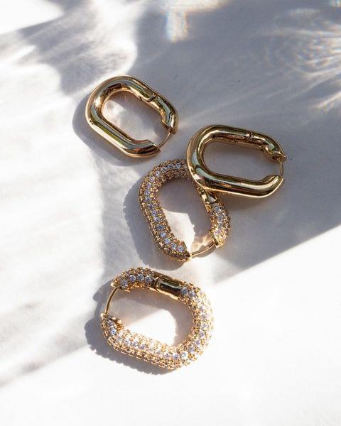 XL Chain Link Hoops-Gold