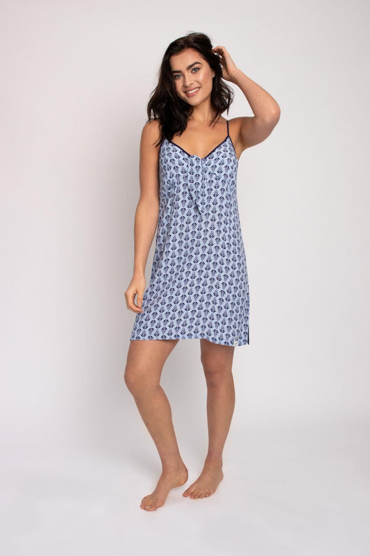 EcoVero Chemise Nightdress in Blue