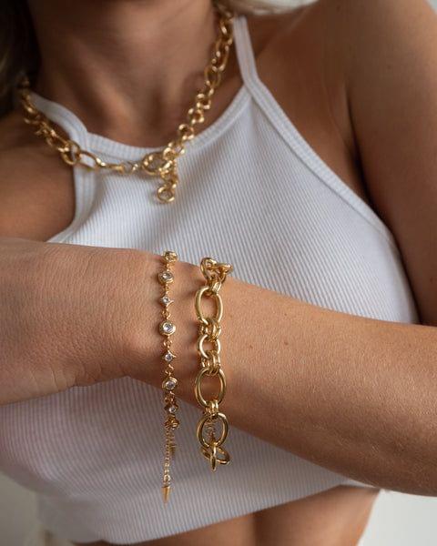 Cleo Link Chain Bracelet-Gold